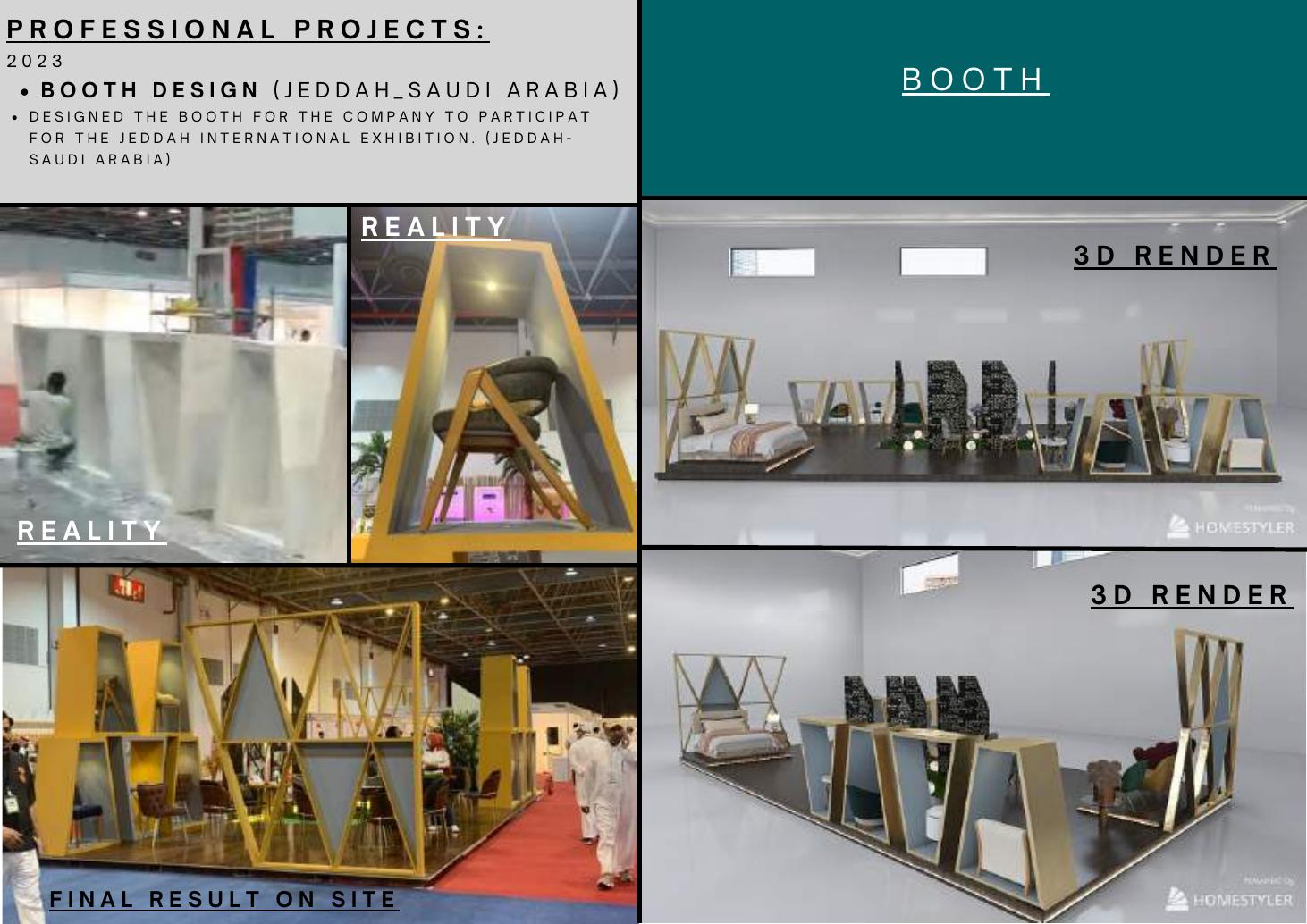 Jeddah Exhibition Booth: 3D renders and reality: the final result on site